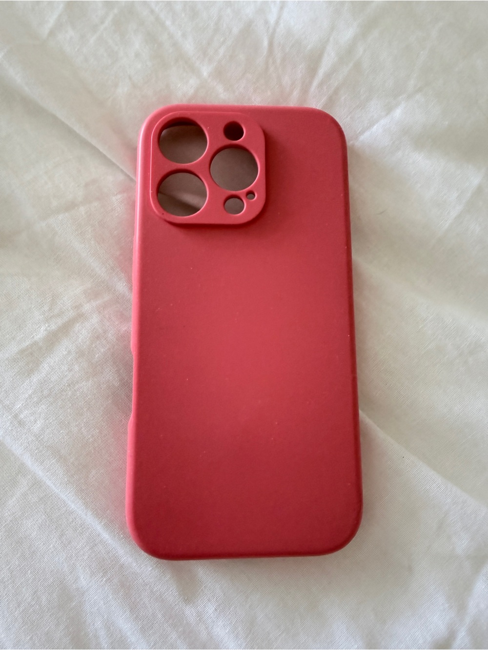 Red Silicone Phone Case for iPhone - 16 Pro Case Lightweight Protective Cover